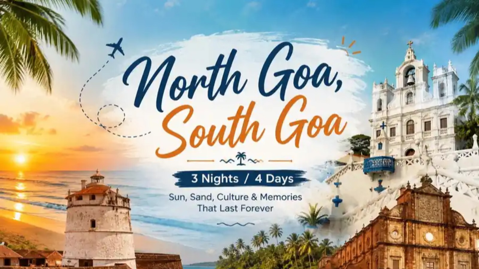 ⭐4.7/5 rating "1200+travelers booked" Goa Trip"