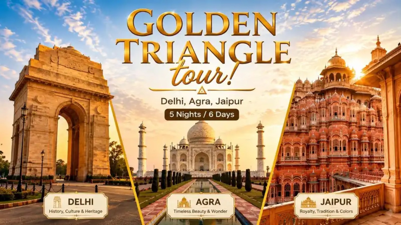 ⭐4.8/5 rating "650+travelers booked"Golden Trangle